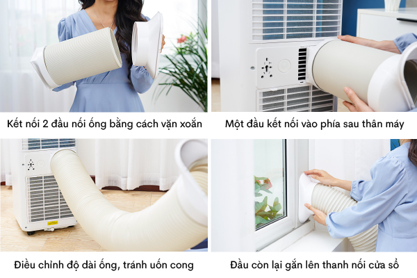 1-1-3 Lắp ráp phụ kiện điều hòa di động