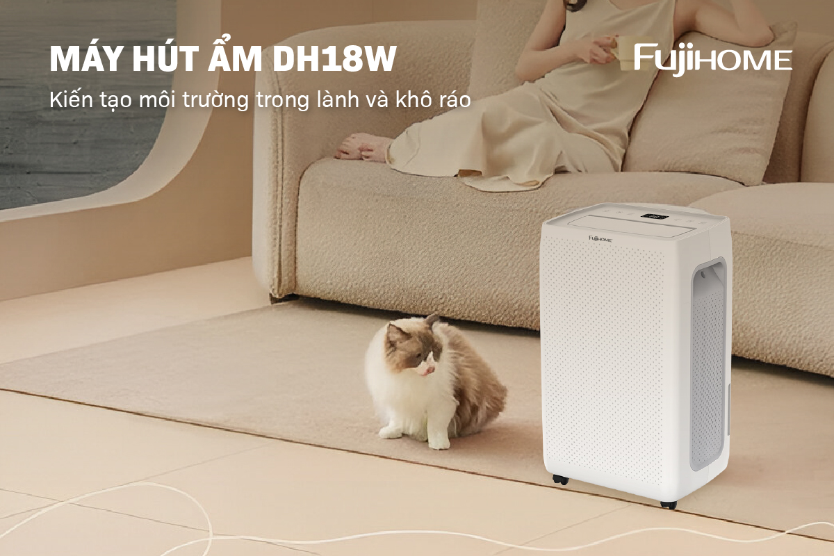 Máy hút ẩm dân dụng Fujihome DH18W