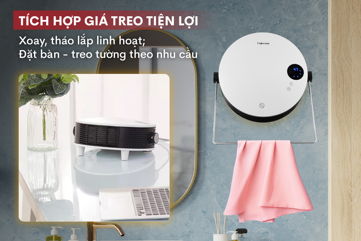 Quạt sưởi treo tường nhà tắm Fujihome FHB5000