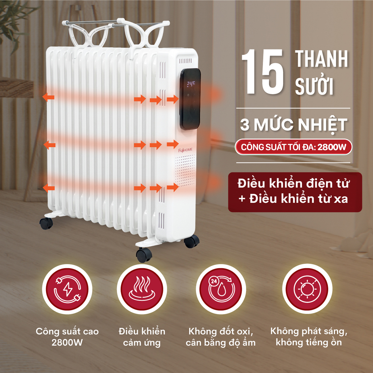 1-46 Máy sưởi dầu Fujihome OH8615