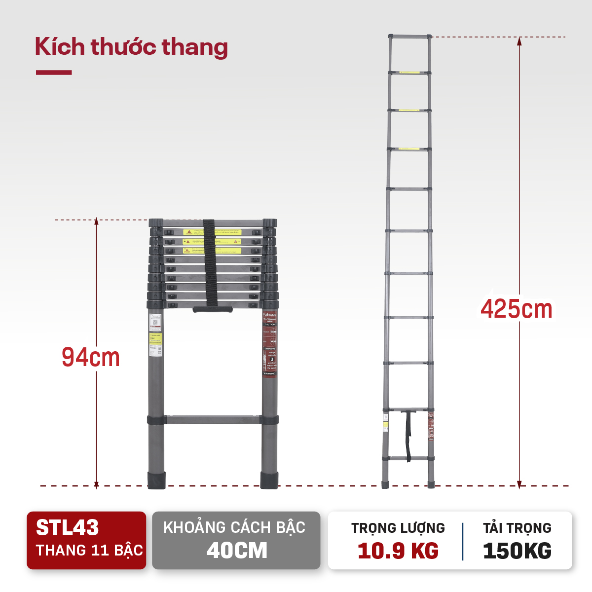 Thang rút đơn thép carbon Fujihome STL43