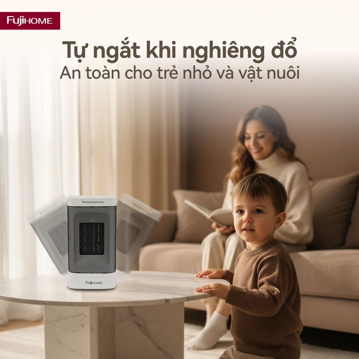 10-1-1 Quạt sưởi gốm mini Fujihome FH600