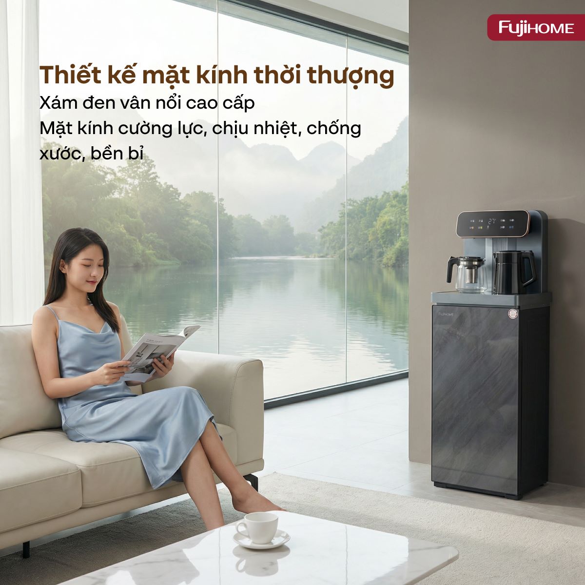 10-6 Cây nước nóng lạnh kết hợp bàn pha trà, cafe Fujihome TB243AN