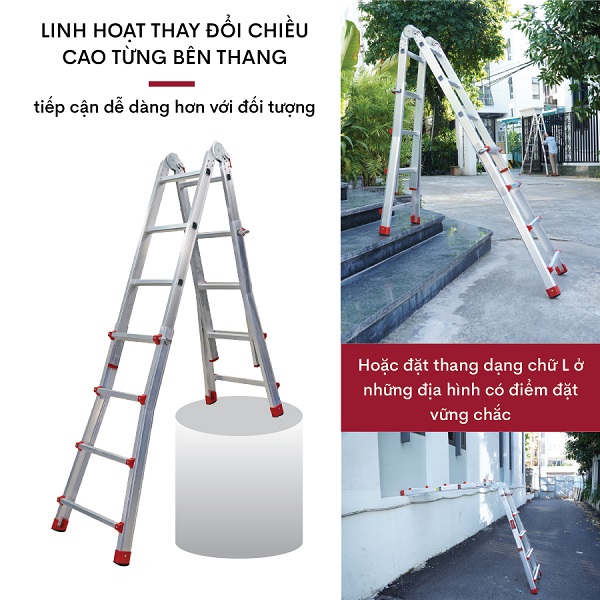 Thang nhôm gấp và rút đa năng 4 đoạn FUJIHOME ML44