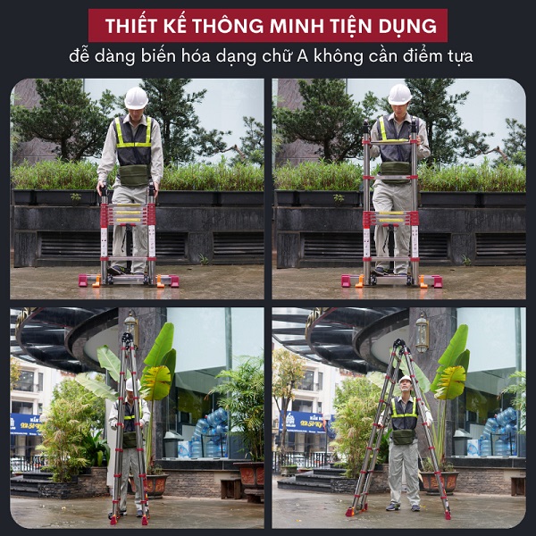 Thang INOX rút gọn (chữ A) FUJIHOME TLA08IR