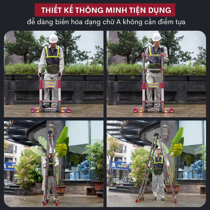 Thang INOX rút gọn (chữ A) FUJIHOME TLA09IR