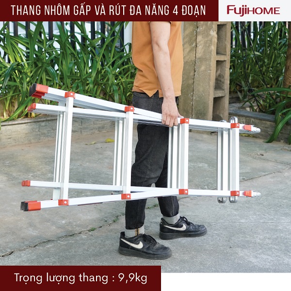 Thang nhôm gấp và rút đa năng 4 đoạn FUJIHOME ML44
