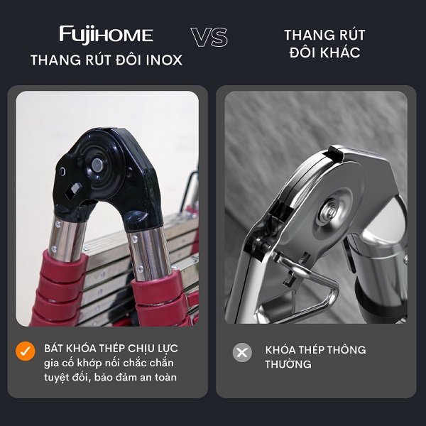 Thang INOX rút gọn (chữ A) FUJIHOME TLA08IR