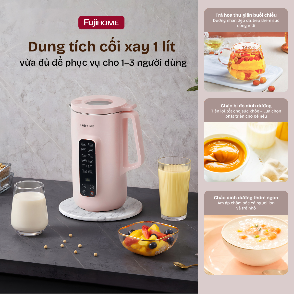 Máy làm sữa hạt đa năng Fujihome SM1626