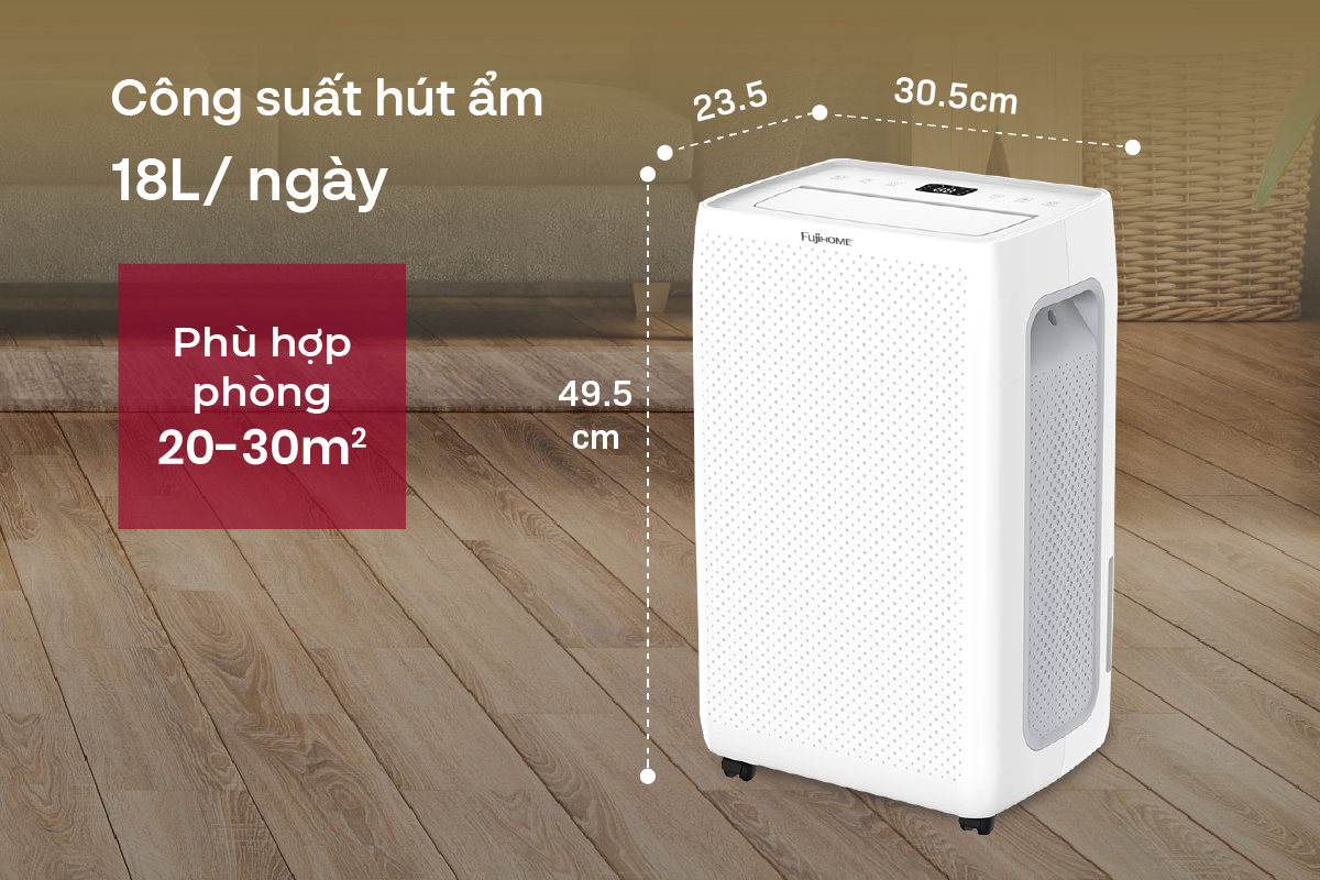 Máy hút ẩm dân dụng Fujihome DH18W