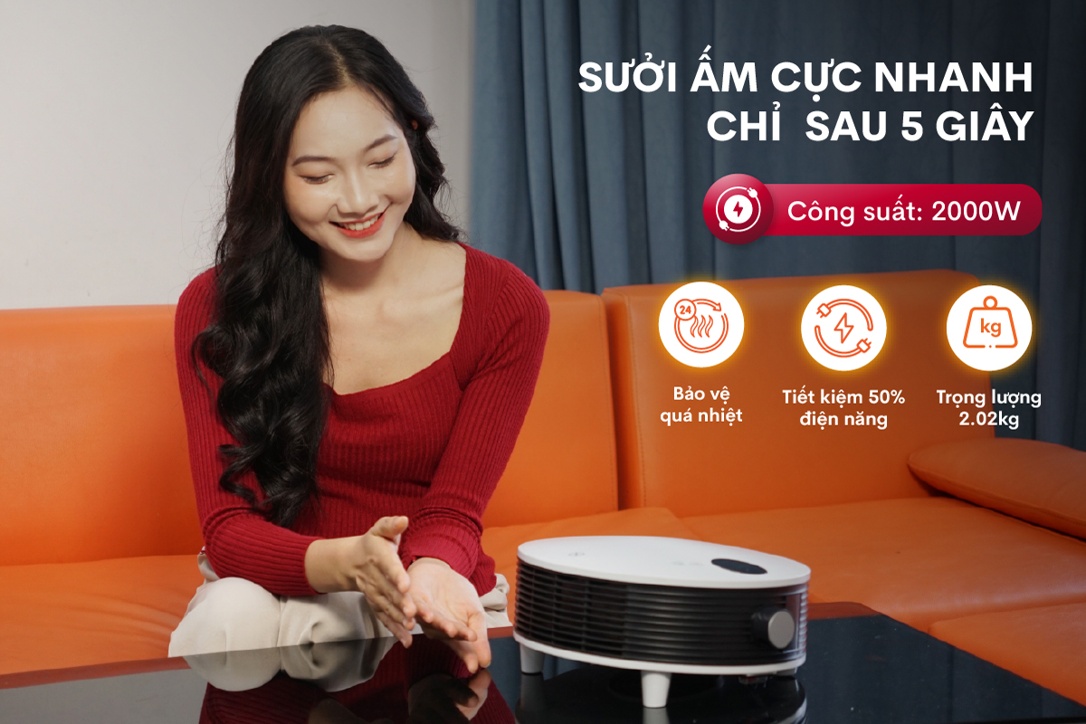 Quạt sưởi treo tường nhà tắm Fujihome FHB5000