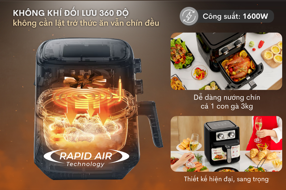 Nồi chiên không dầu Fujihome A5