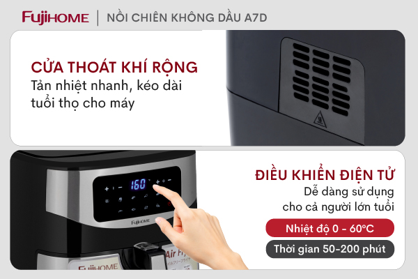 2-45 Nồi chiên không dầu Fujihome A7D