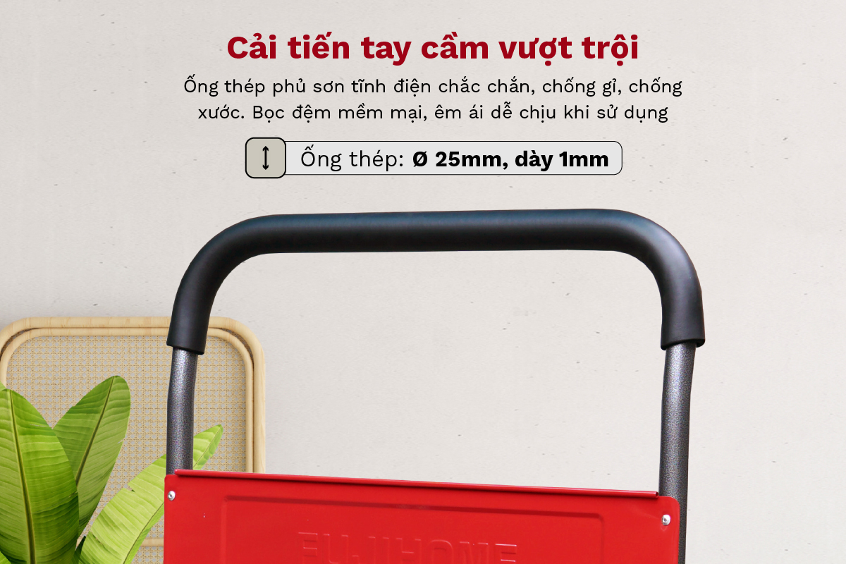 Xe đẩy hàng sàn thép 4 bánh FUJIHOME SH300N