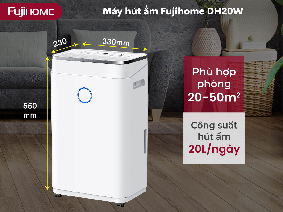 máy hút ẩm Fujihome DH20W