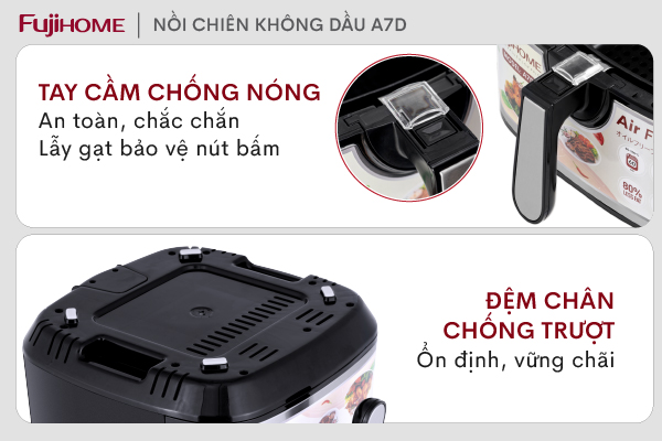 3-25 Nồi chiên không dầu Fujihome A7D