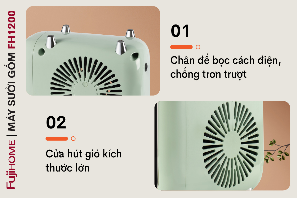 4-15 Quạt sưởi gốm mini FUJIHOME FH1200