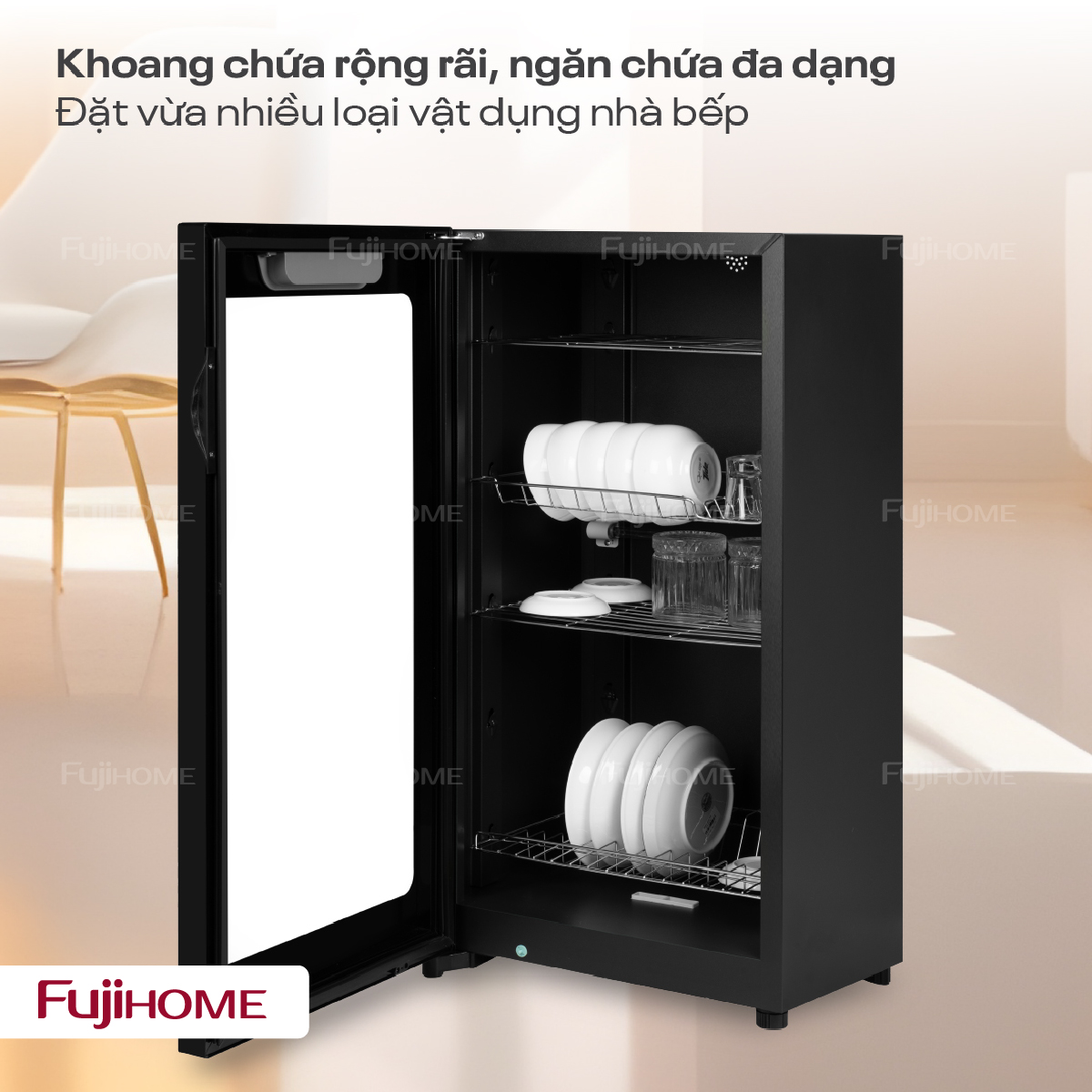 4-42 Tủ sấy chén bát tiệt trung Fujihome DD128