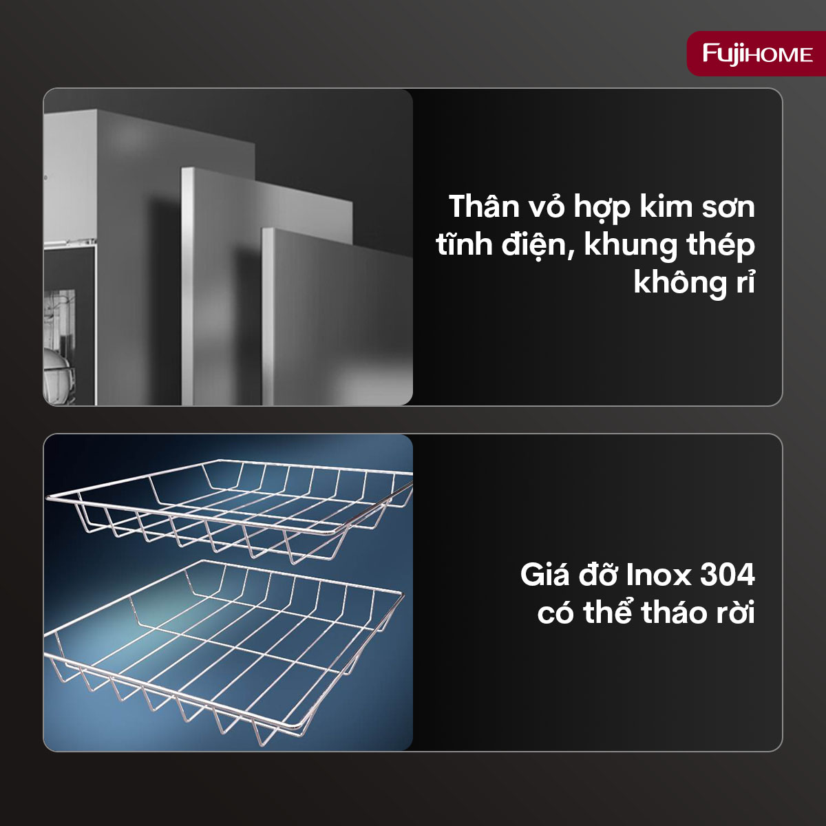 Tủ sấy chén bát tiệt trùng dung tích lớn Fujihome DD400A