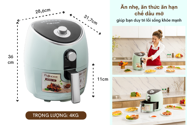 5-26 Nồi chiên không dầu Fujihome A4