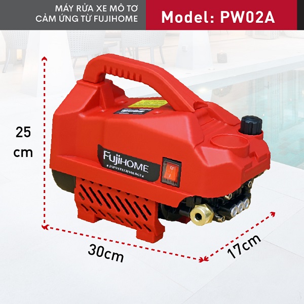 Máy rửa xe mô tơ cảm ứng từ  Fujihome PW02A