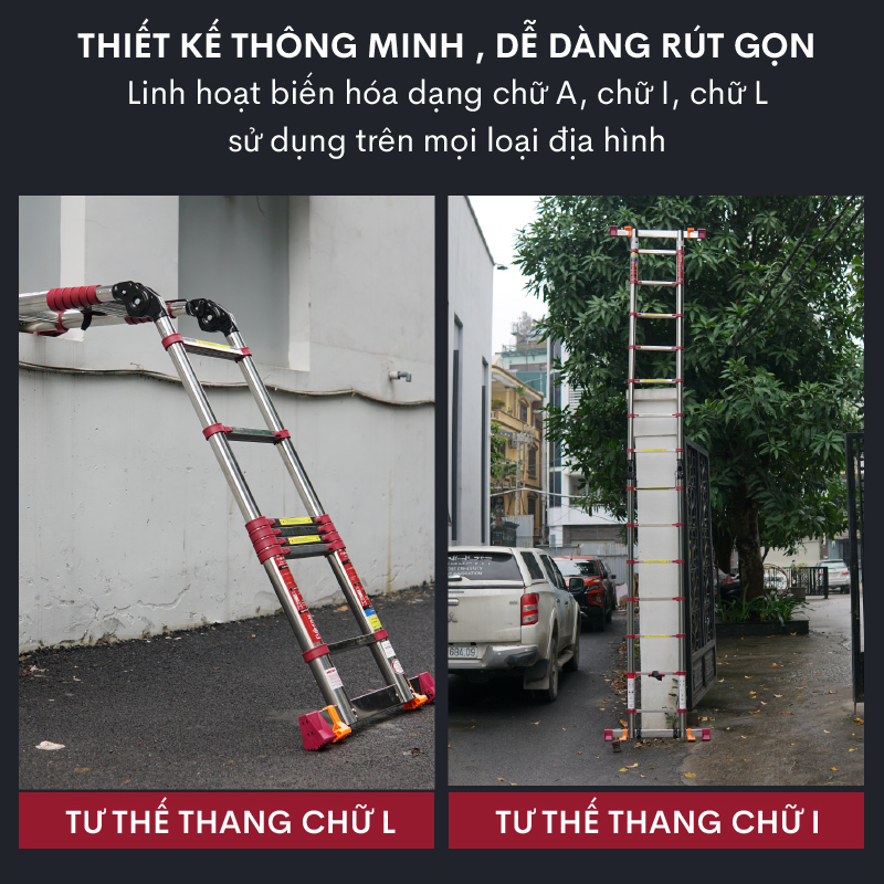 Thang INOX rút gọn (chữ A) FUJIHOME TLA09IR