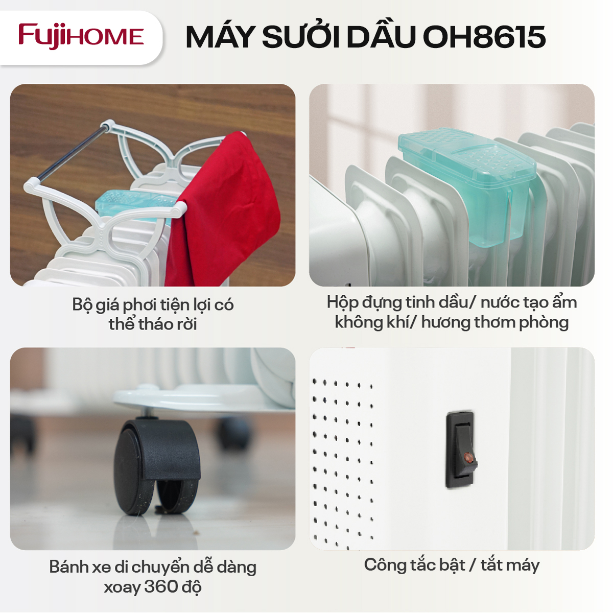 6-1-2 máy sưởi dầu Fujihome OH8615