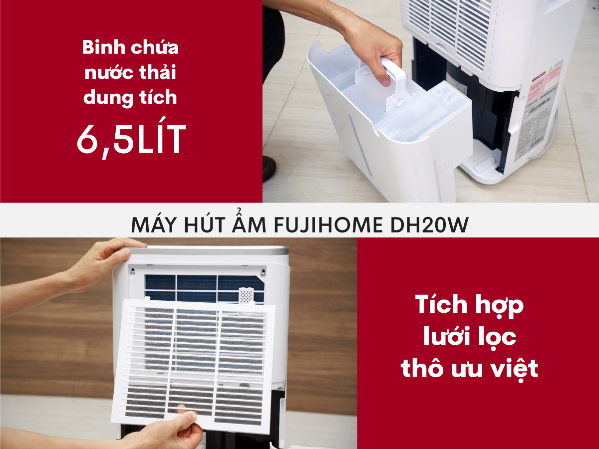 máy hút ẩm Fujihome DH20W