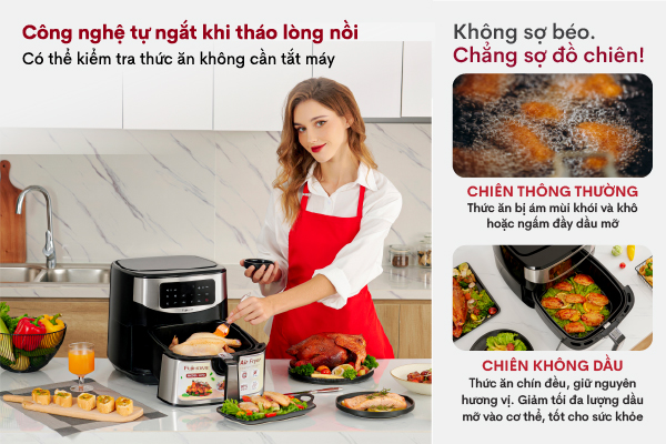 7-29 Nồi chiên không dầu Fujihome A7D