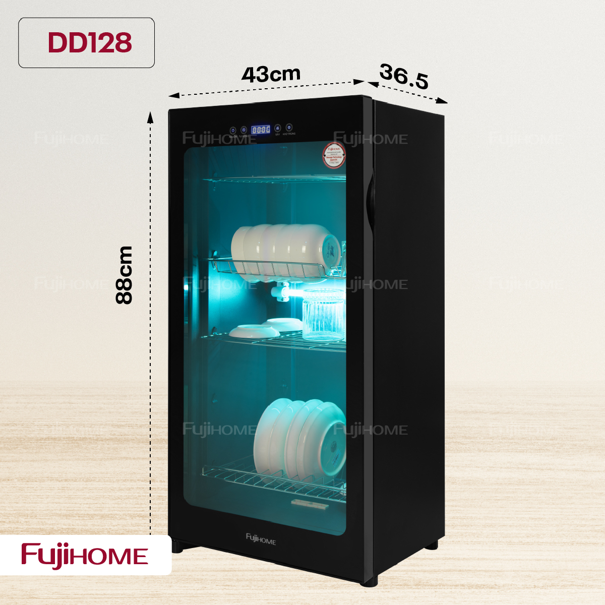 7-41 Tủ sấy chén bát tiệt trung Fujihome DD128