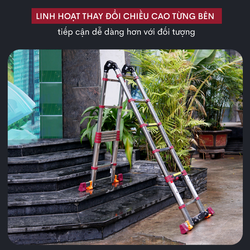 Thang INOX rút gọn (chữ A) FUJIHOME TLA09IR