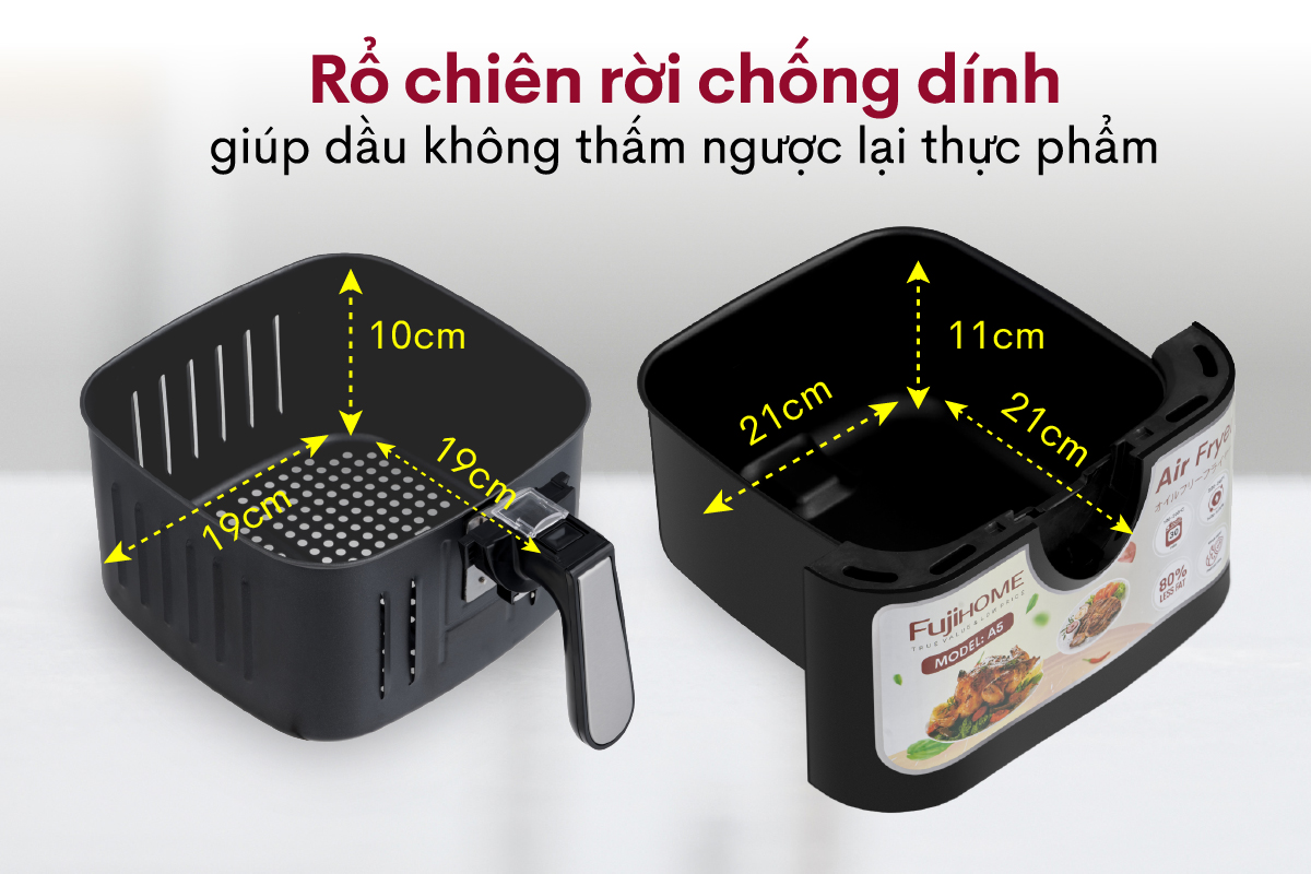 Nồi chiên không dầu Fujihome A5