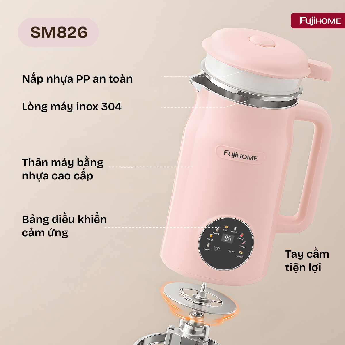Máy làm sữa hạt đa năng Fujihome SM826