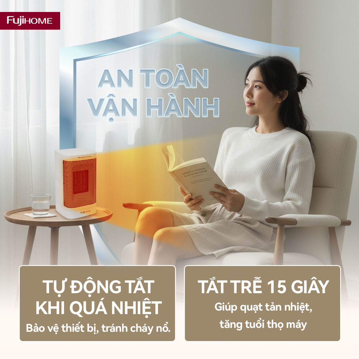9-13 Quạt sưởi gốm mini Fujihome FH600
