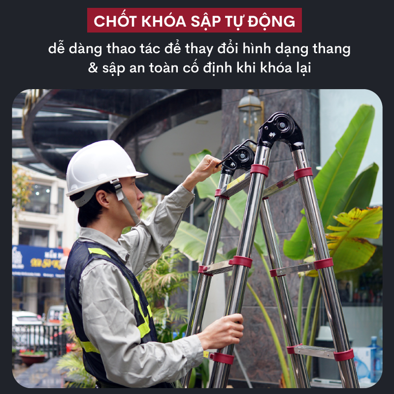 Thang INOX rút gọn (chữ A) FUJIHOME TLA09IR