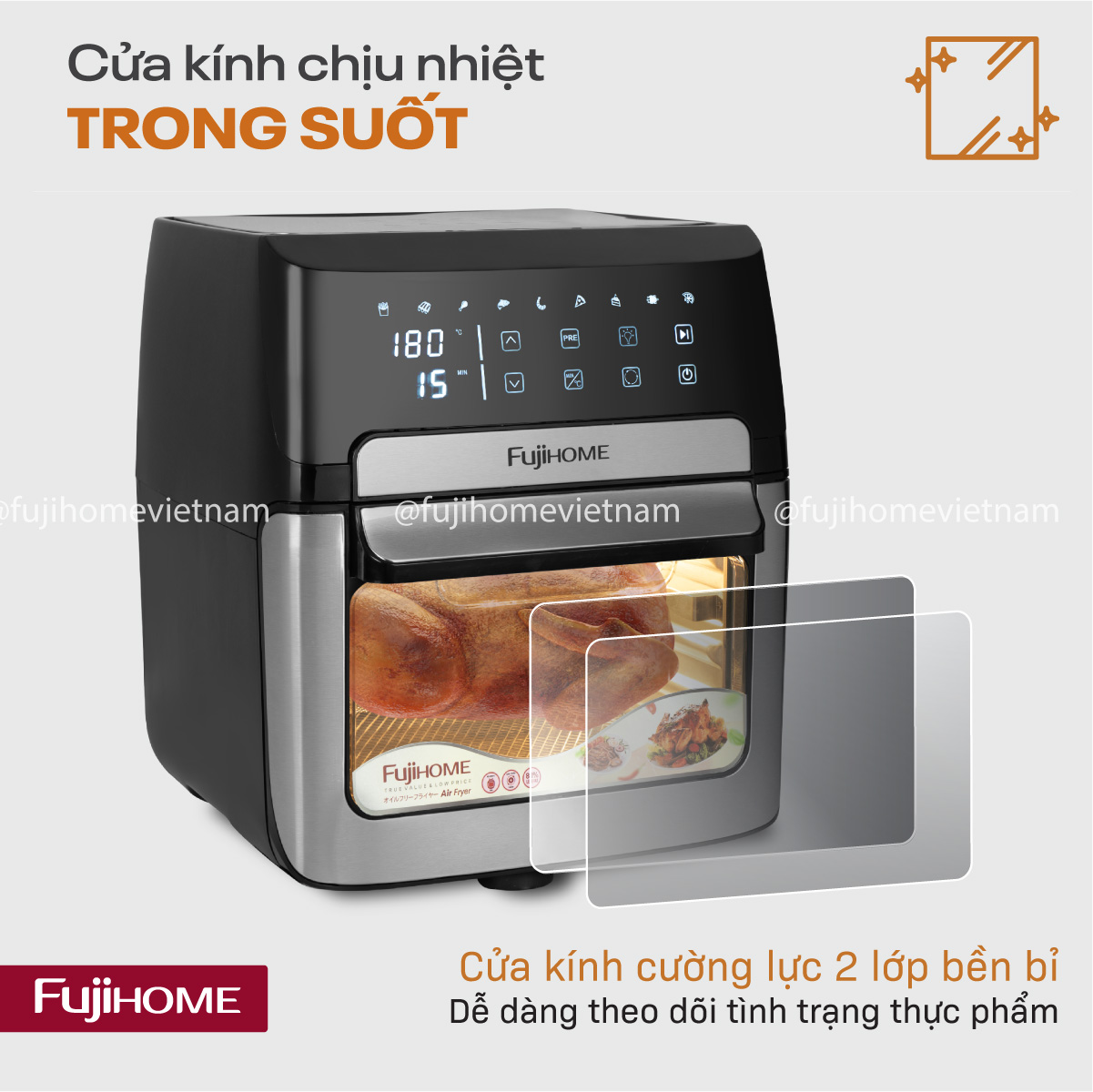 a12db-06 Nồi chiên không dầu Fujihome A12DB 12Lít