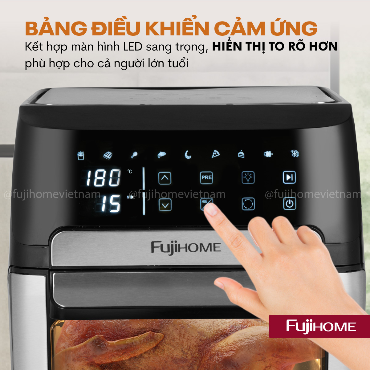 a12db-09 Nồi chiên không dầu Fujihome A12DB 12Lít