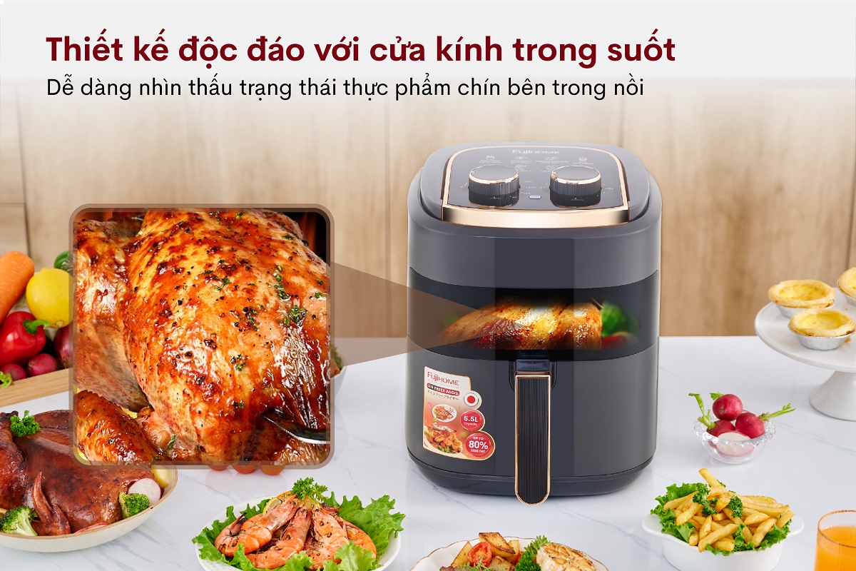 Nồi chiên không dầu Fujihome A5GG 5.5Lít