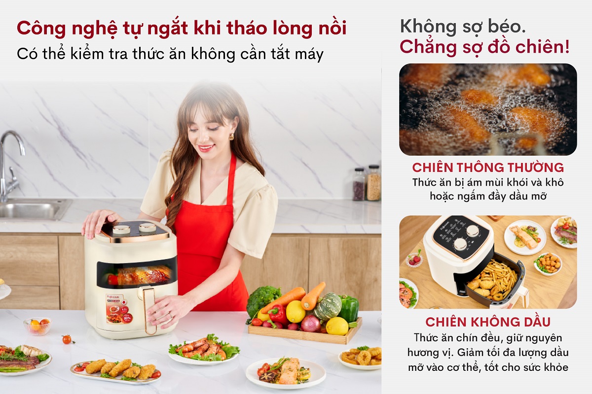 Nồi chiên không dầu Fujihome A5GW 5.5Lít