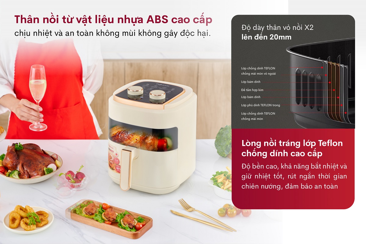 Nồi chiên không dầu Fujihome A5GW 5.5Lít