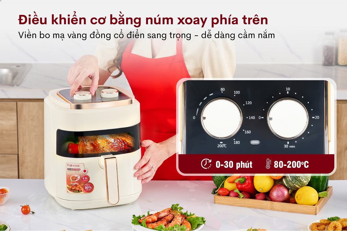 Nồi chiên không dầu Fujihome A5GW 5.5Lít