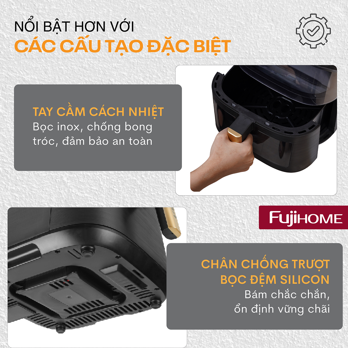 Nồi chiên không dầu Fujihome A8DG1NEW 8Lít