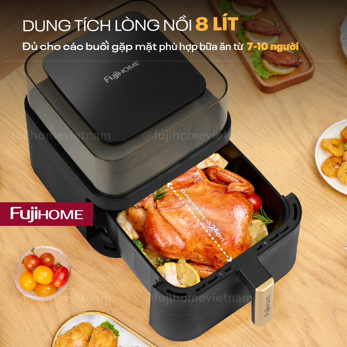 a8dg2-05 Nồi chiên không dầu Fujihome A8DG2 8Lít