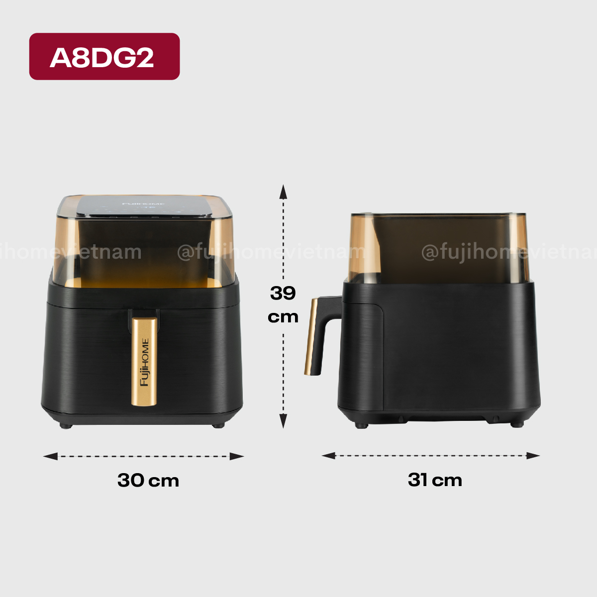 a8dg2-11 Nồi chiên không dầu Fujihome A8DG2 8Lít