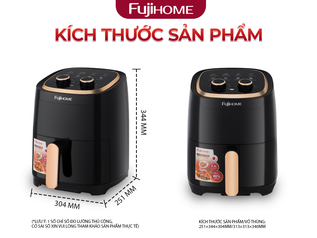 anhmotakichthuoc Nồi chiên không dầu Fujihome A4EB 4.5Lít