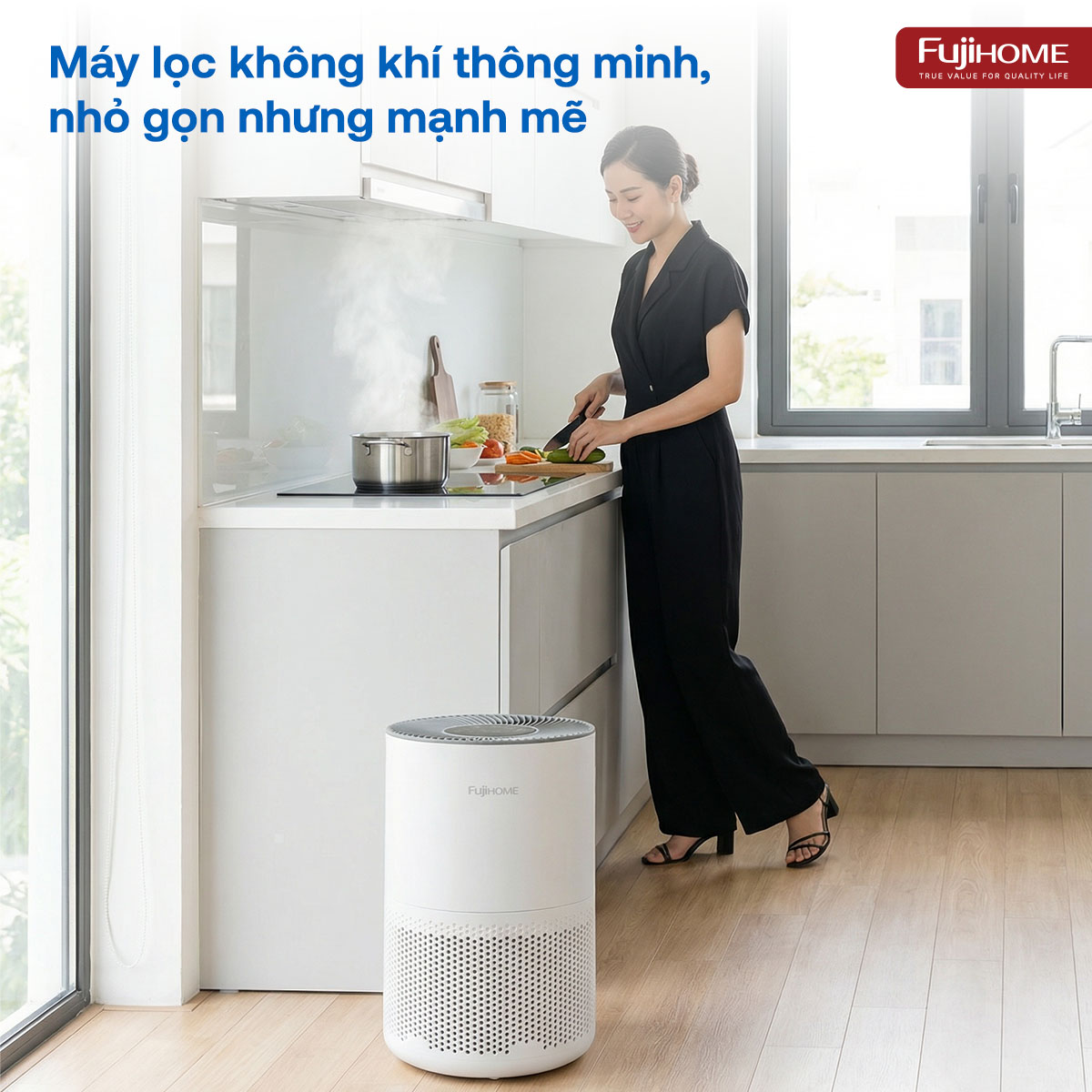 Máy lọc không khí Fujihome AP5COMPACT kết nối Wifi thông minh