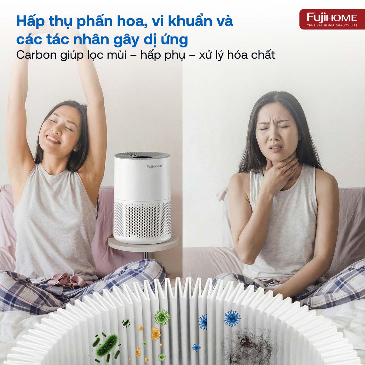 Máy lọc không khí Fujihome AP5COMPACT kết nối Wifi thông minh