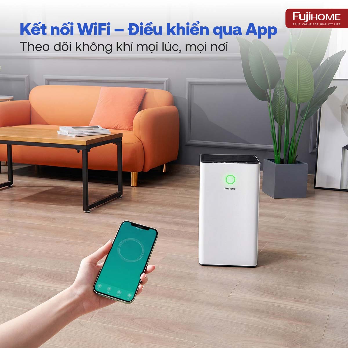 Máy lọc không khí Fujihome AP5PRO kết nối Wifi thông minh
