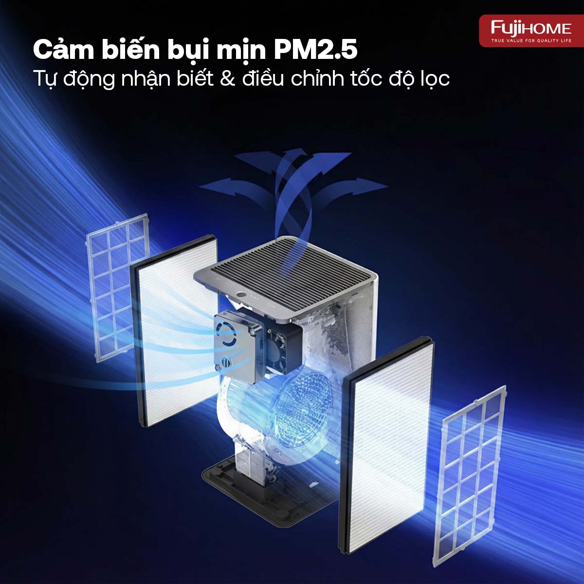 Máy lọc không khí Fujihome AP5PRO kết nối Wifi thông minh