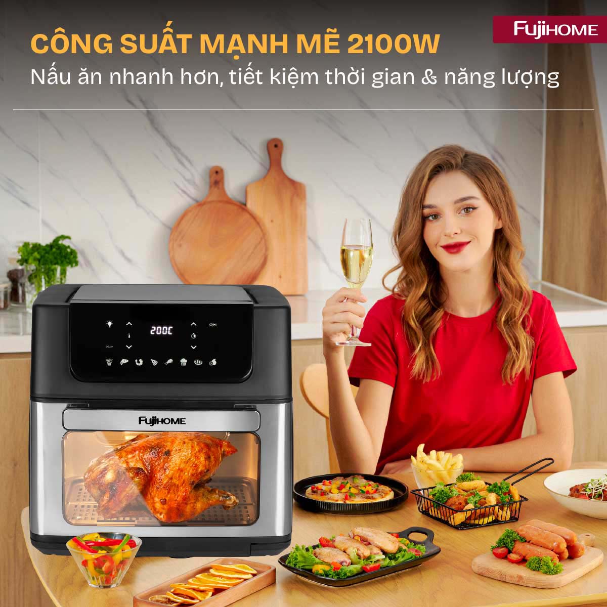 Nồi chiên không dầu Fujihome A16D